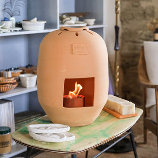 Camino piccolo a bioetanolo terracotta naturale