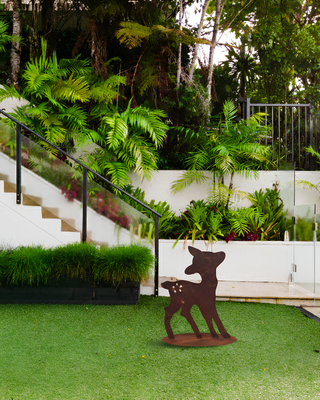 Bambi in Acciaio Corten - Scultura Decorativa Artigianale