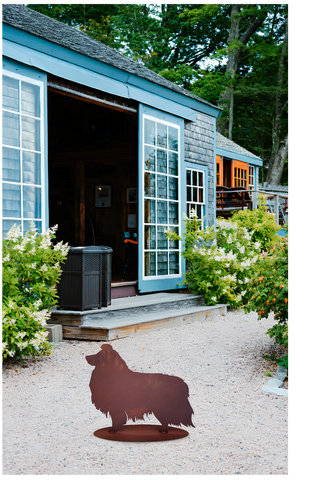 Border Collie in Acciaio Corten – Scultura Decorativa Artigianale