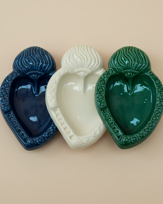 CUORE IN CERAMICA SMALTATA