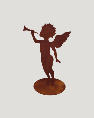 Angelo Annunciatore in Acciaio Corten - Scultura Decorativa Artigianale