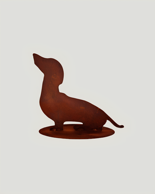 Bassottino in Acciaio Corten – Scultura Decorativa Artigianale