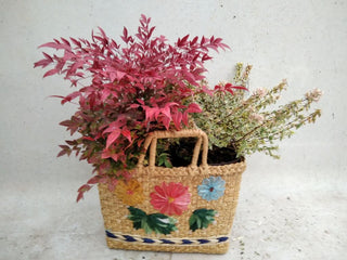 Borsa-cachepot in paglia