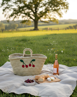 BORSA DI PAGLIA CILIEGIE