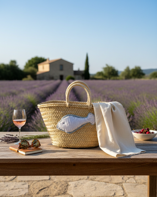 BORSA DI PAGLIA PESCE