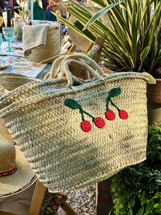 Borsa di paglia ciliegie