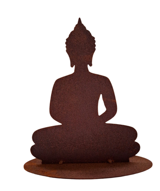 Buddha grande in acciaio corten