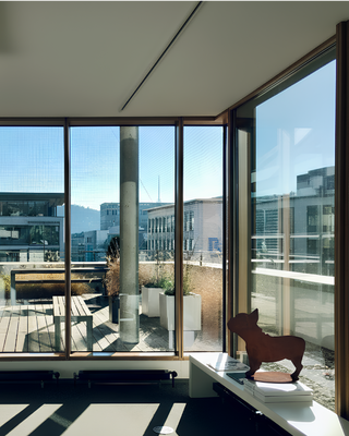 Bulldog sguardo laterale in acciaio corten - Scultura Decorativa Artigianale