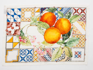 Canovaccio da cucina Azulejos-Arancio