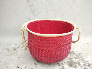 Cesto-borsa in paglia rosso