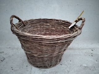 Cestone vintage in vimini con manici