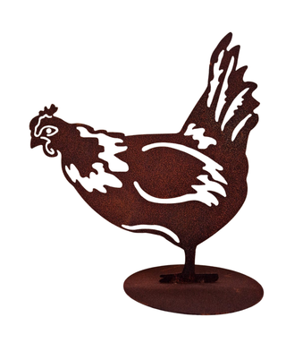 Gallina in acciaio corten