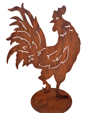 Gallo in acciaio corten