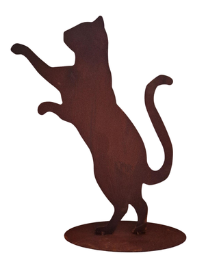 Art Design Corten Gatto che gioca in acciaio corten