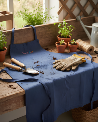 Grembiule puro lino Vicolo Fiori