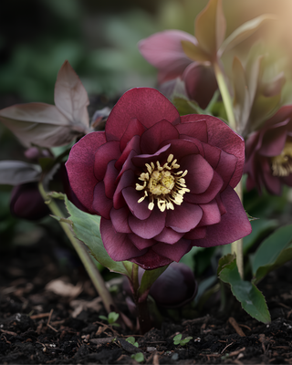 HELLEBORO ORIENTALIS DOPPIO ROSSO SCURO