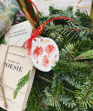 Pendente natalizio in ceramica - blu o rosso